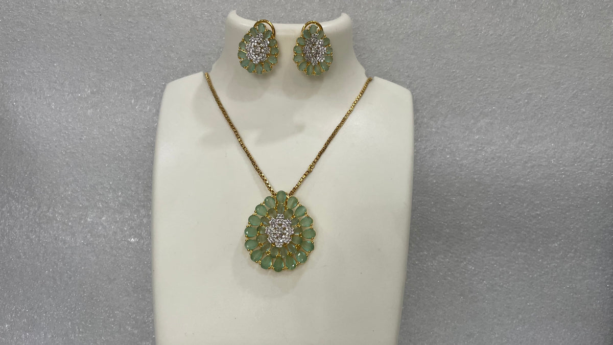 Pear Shaped American Diamonds Cluster Set m354