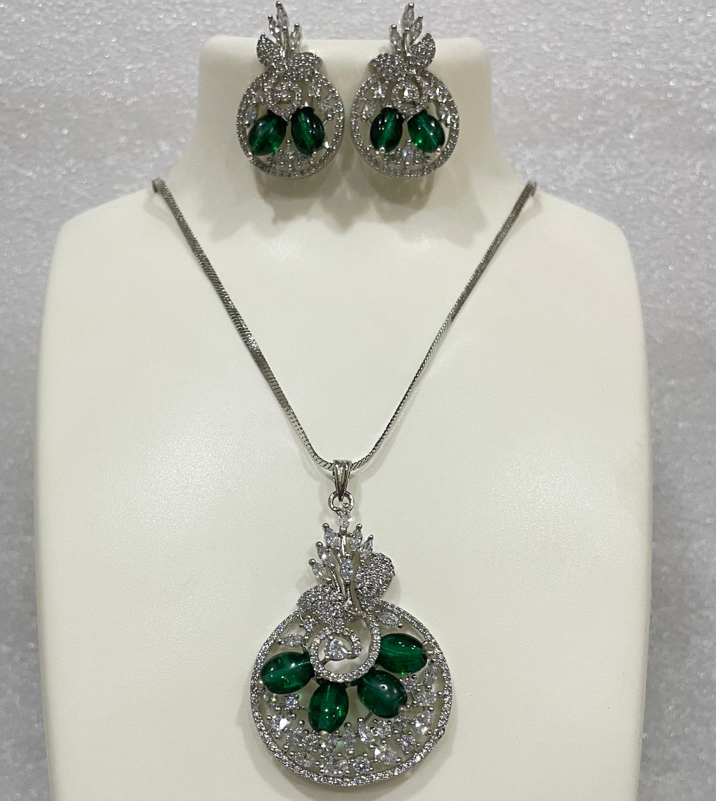 AD silver finish locket set L1124 1124