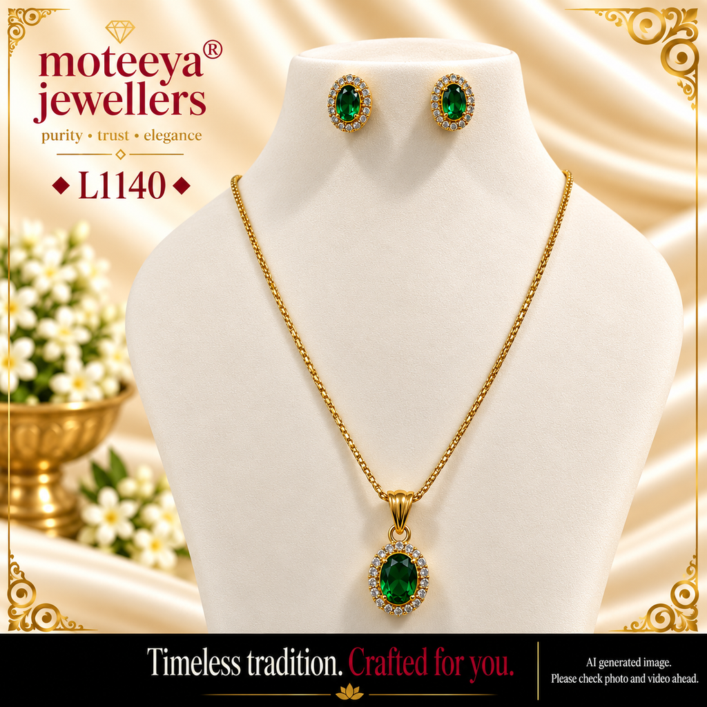 Single stone locket set L1140 1140