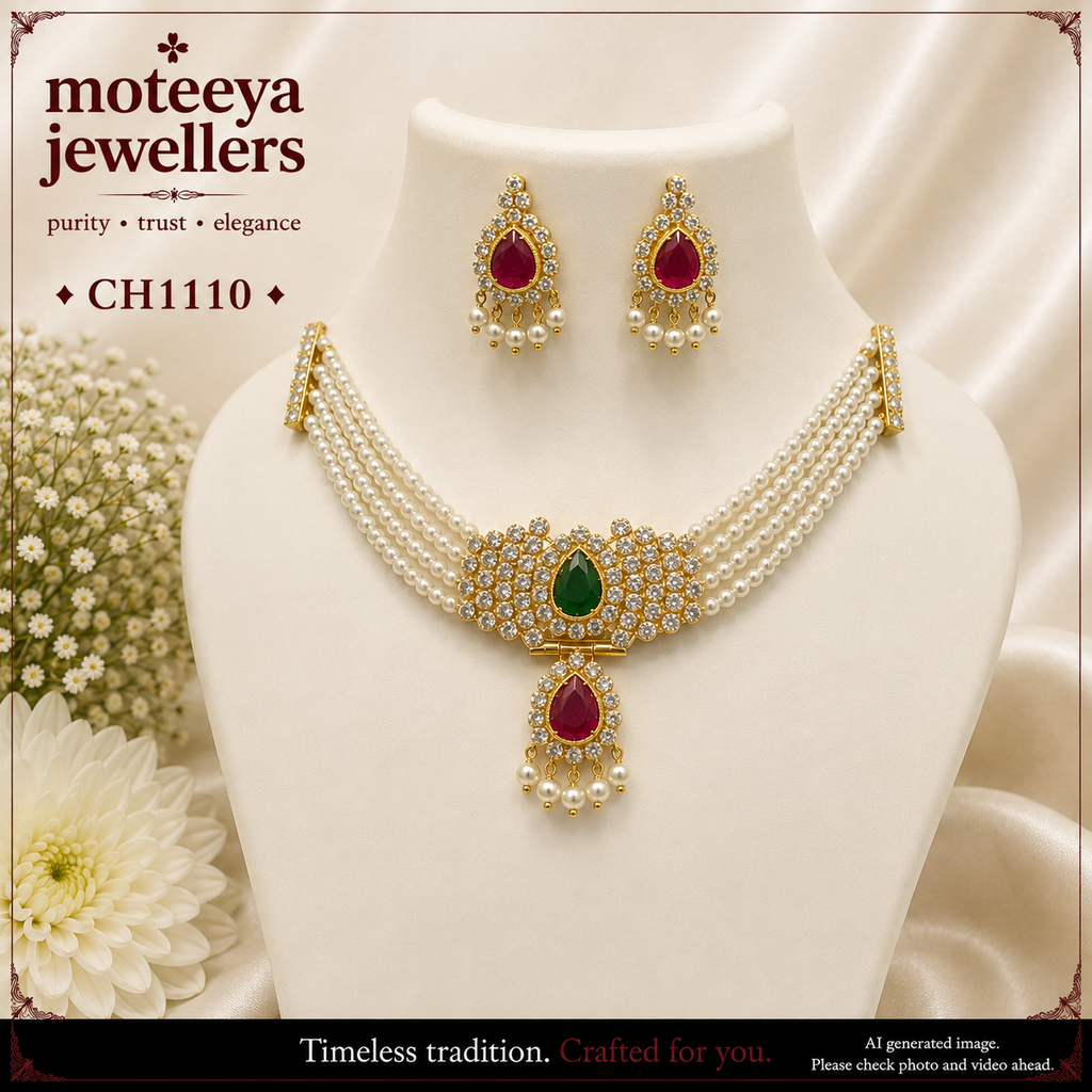 AD pearl drop choker CH1110