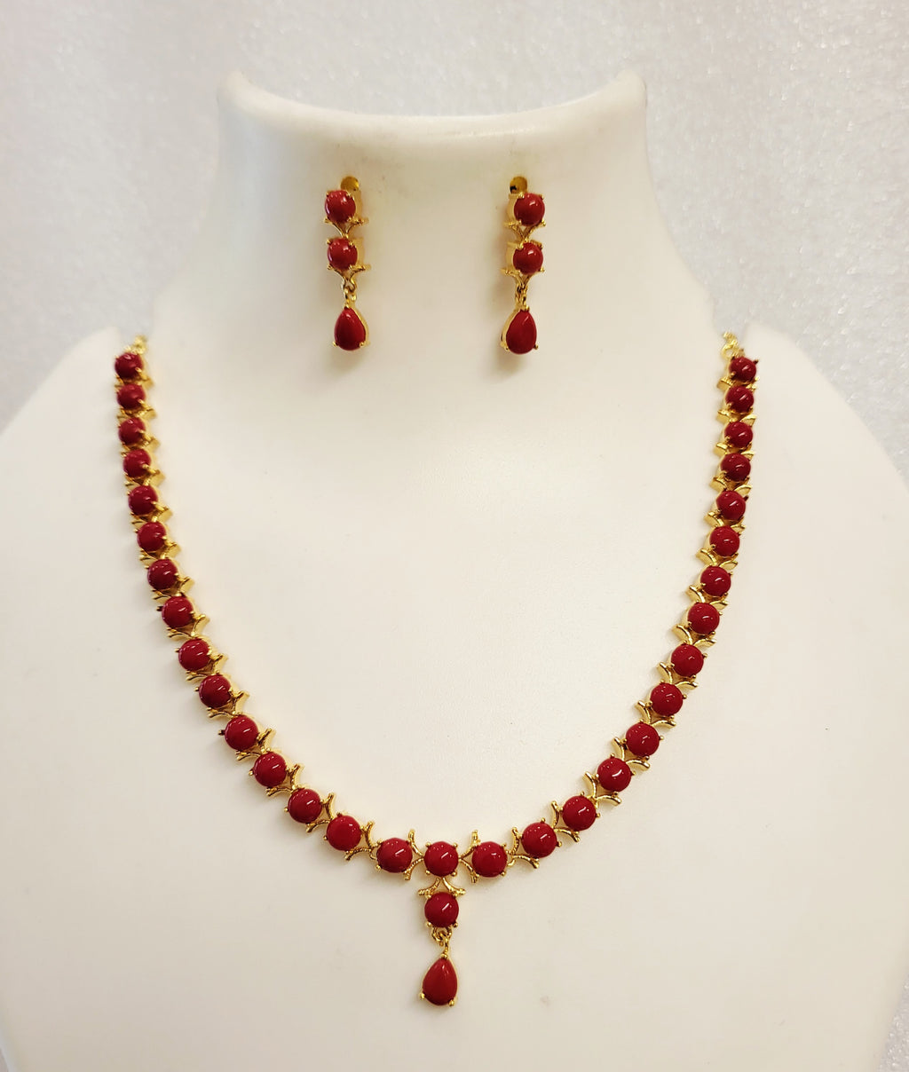 Coral Necklace V Filigree Design m553 mSu553 553