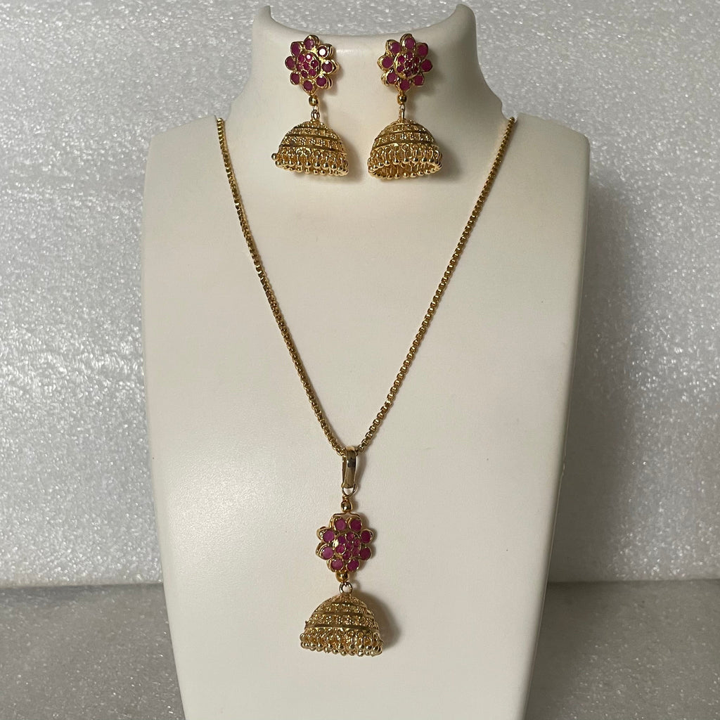 Ghumti rubi color locket set L1135 1135