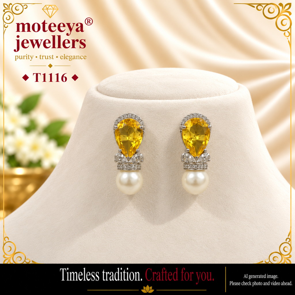 Drop shape stone earing T1116 1116