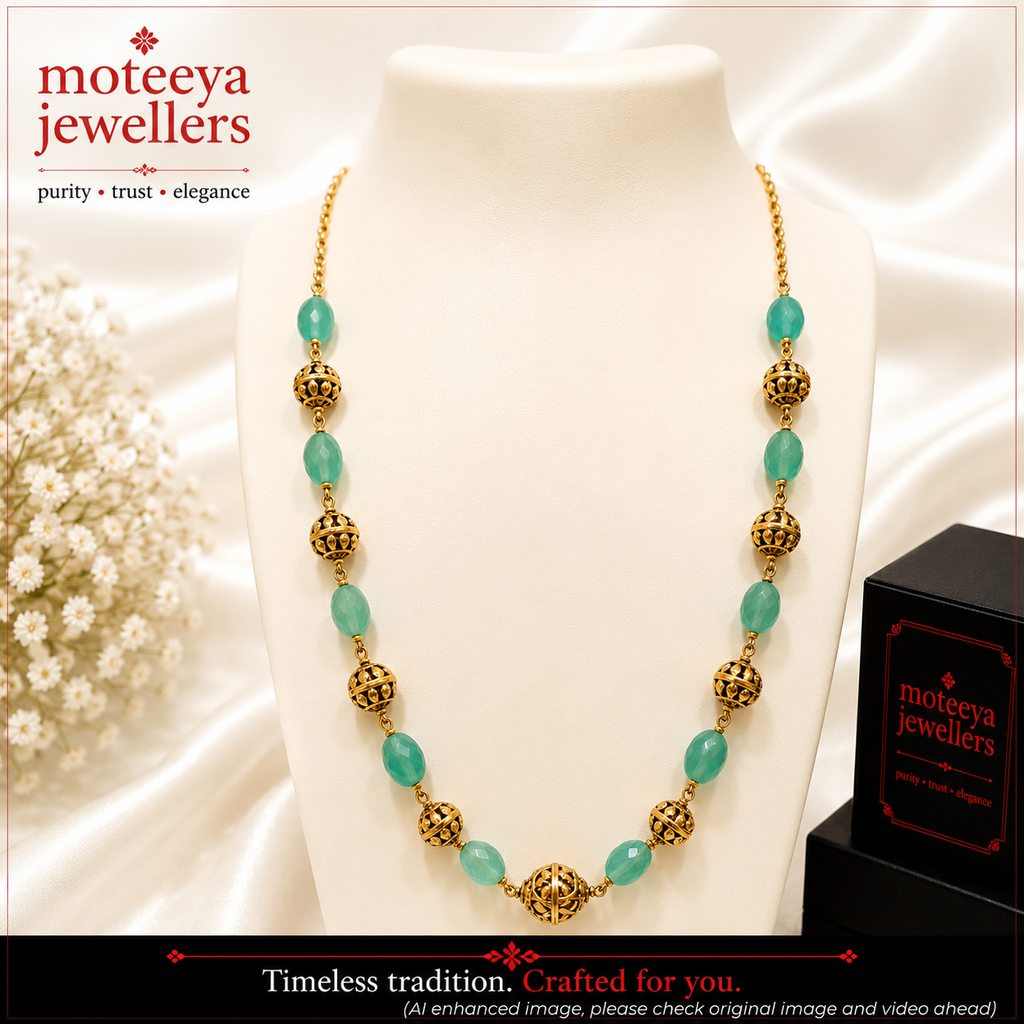 Chain Necklace with beads N1117 1117