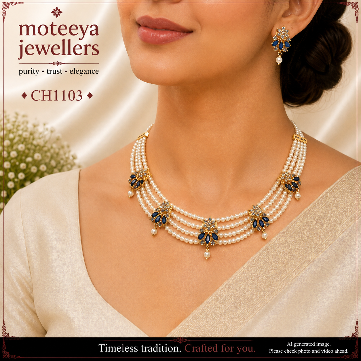 AD and pearl choker CH1103