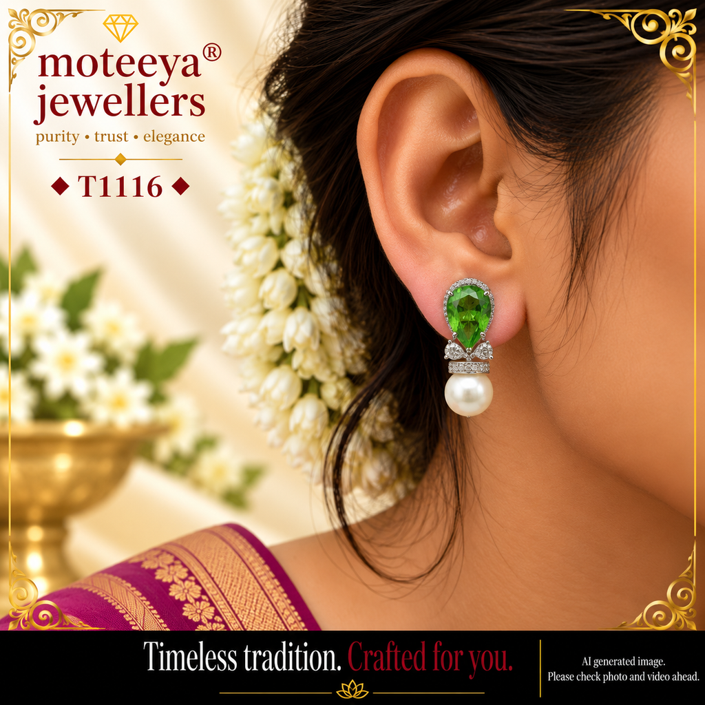 Drop shape stone earing T1116 1116