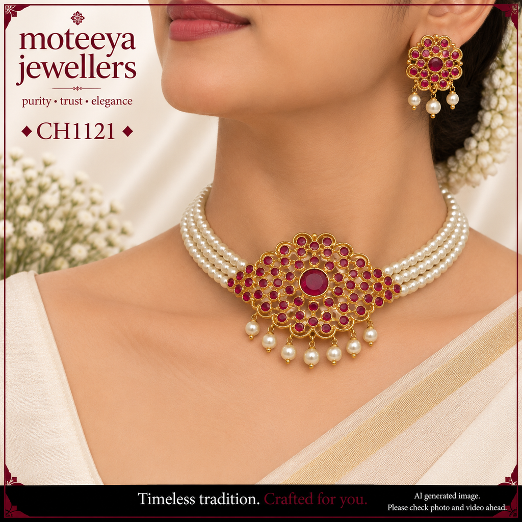 Red diamond choker CH1121