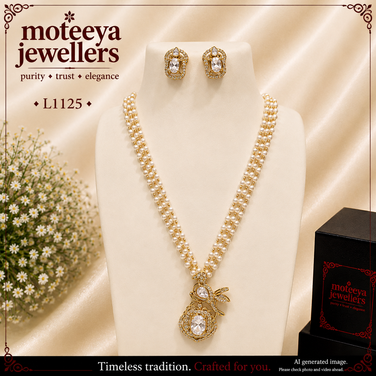 AD single stone Locket Set L1125 1125