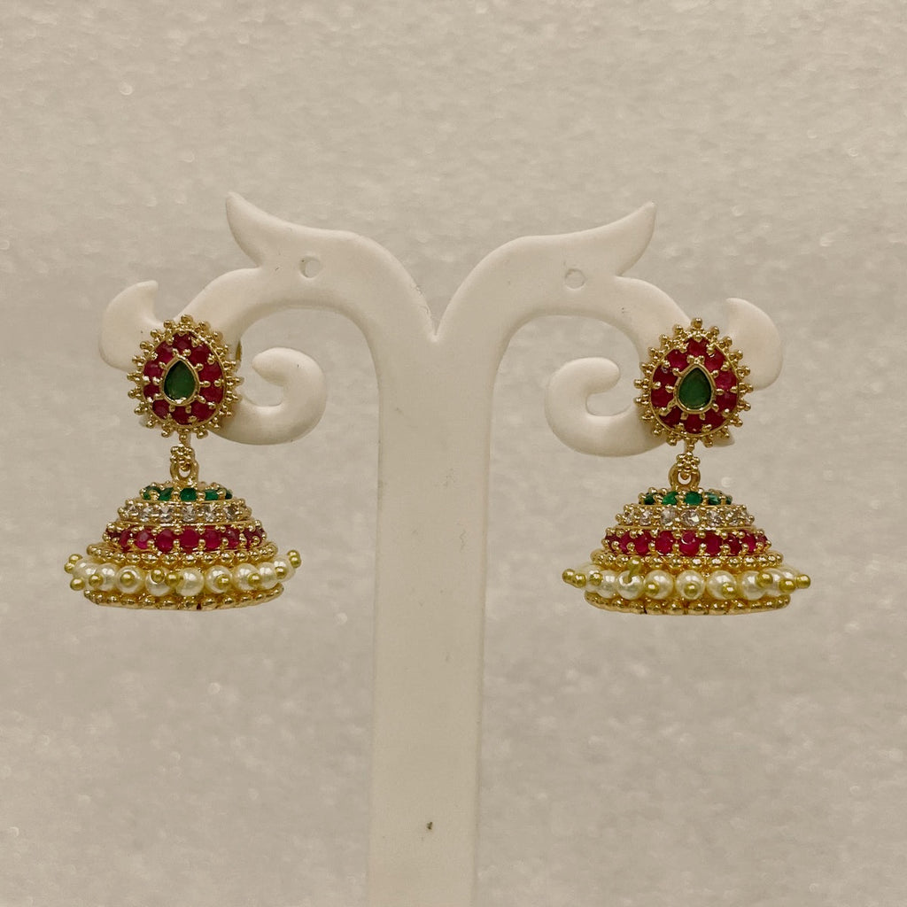 Red green moti ghumti earings m731 731