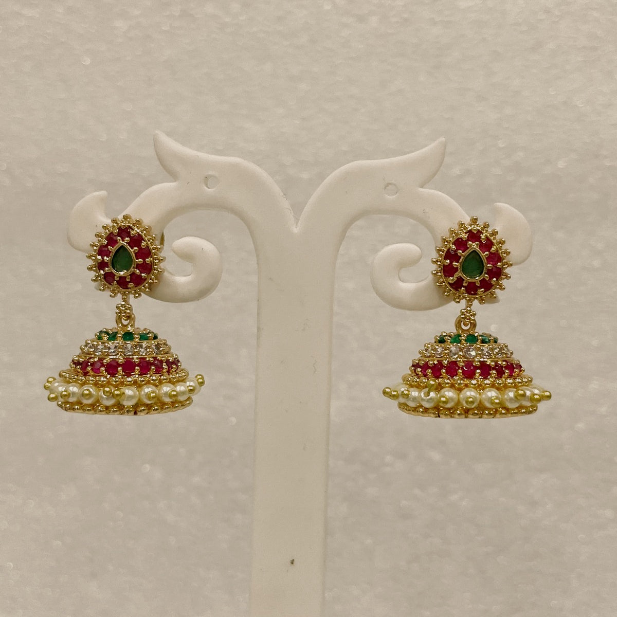 Red green moti ghumti earings m731 731