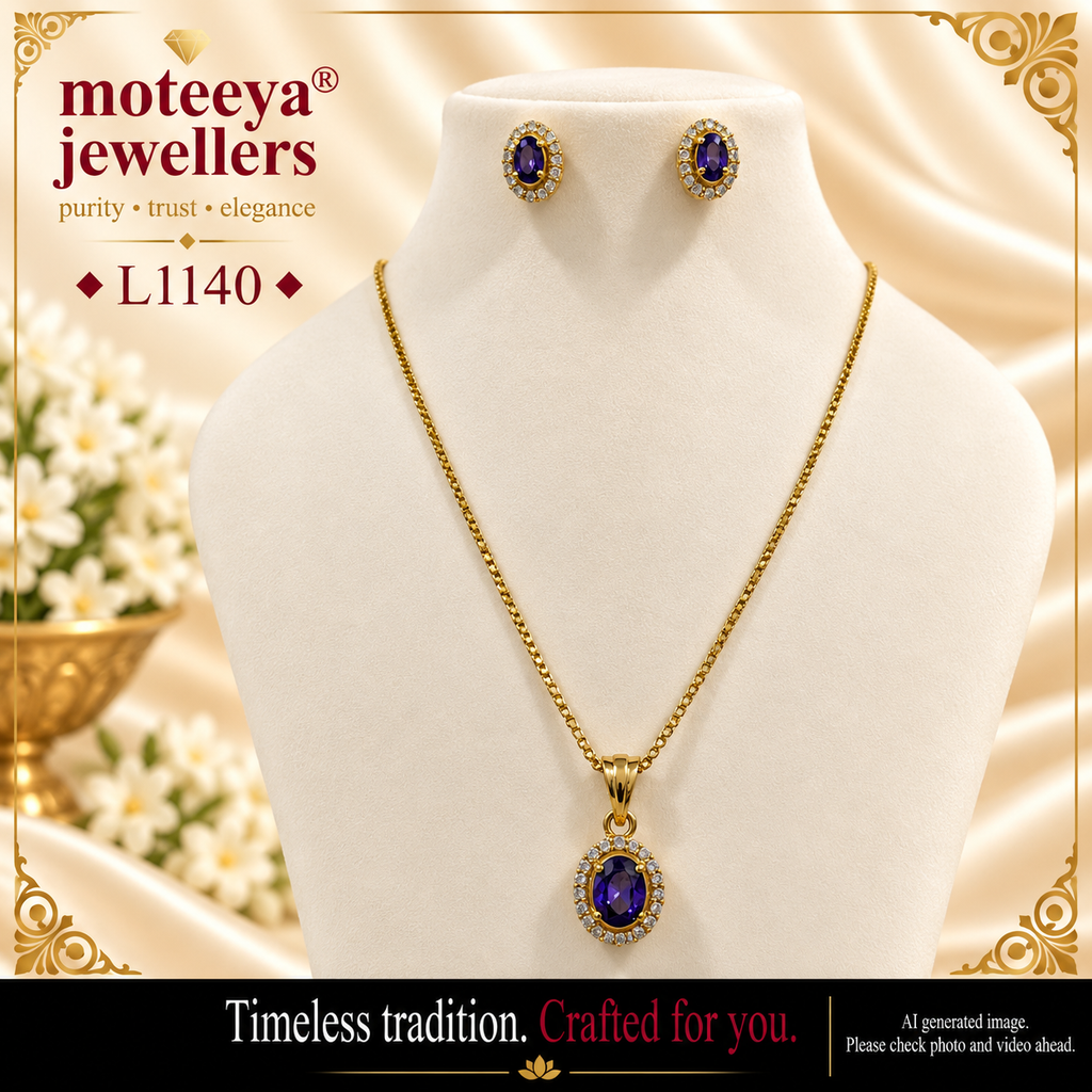 Single stone locket set L1140 1140
