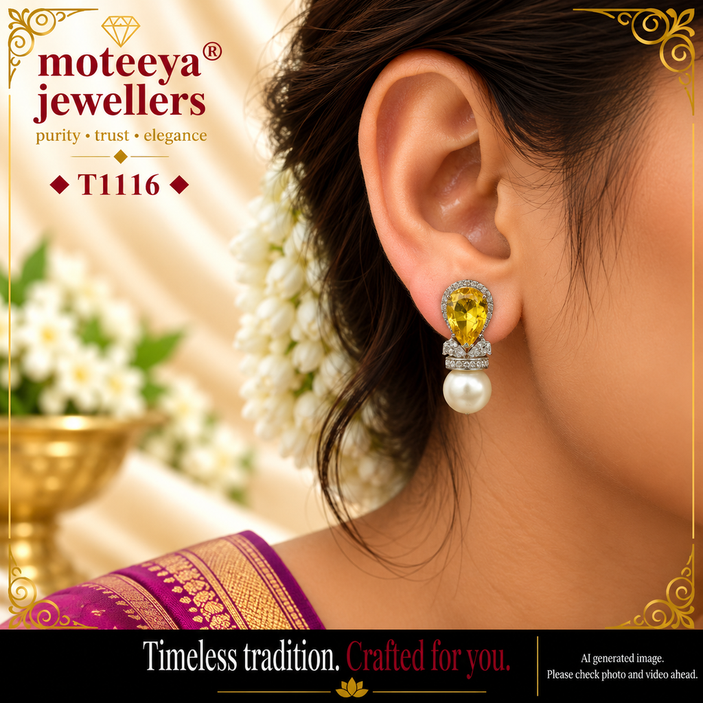 Drop shape stone earing T1116 1116