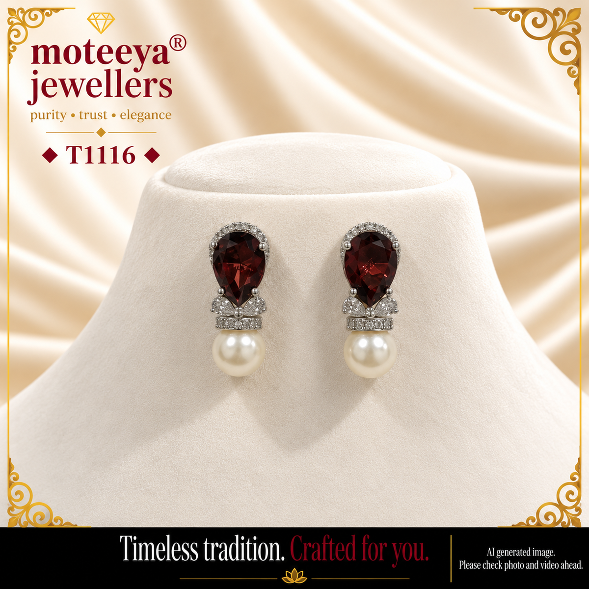 Drop shape stone earing T1116 1116