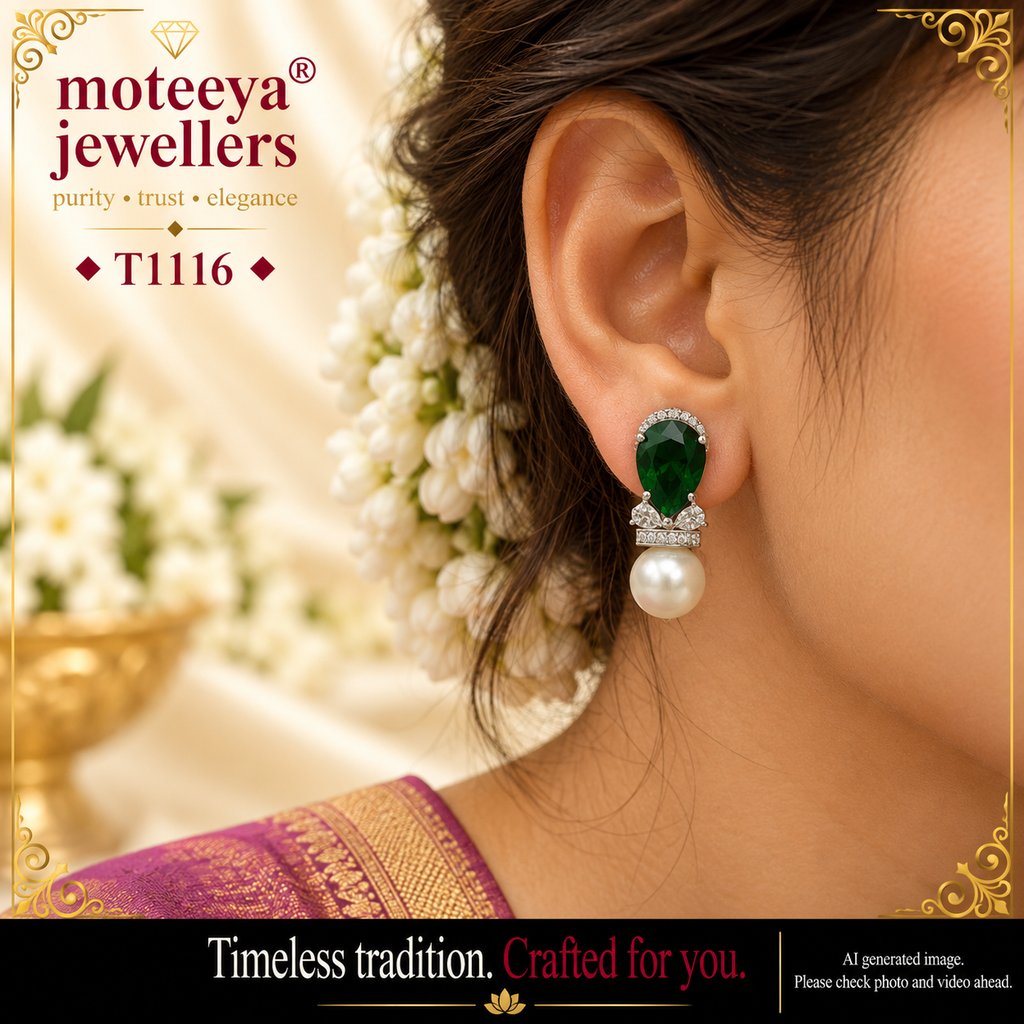 Drop shape stone earing T1116 1116