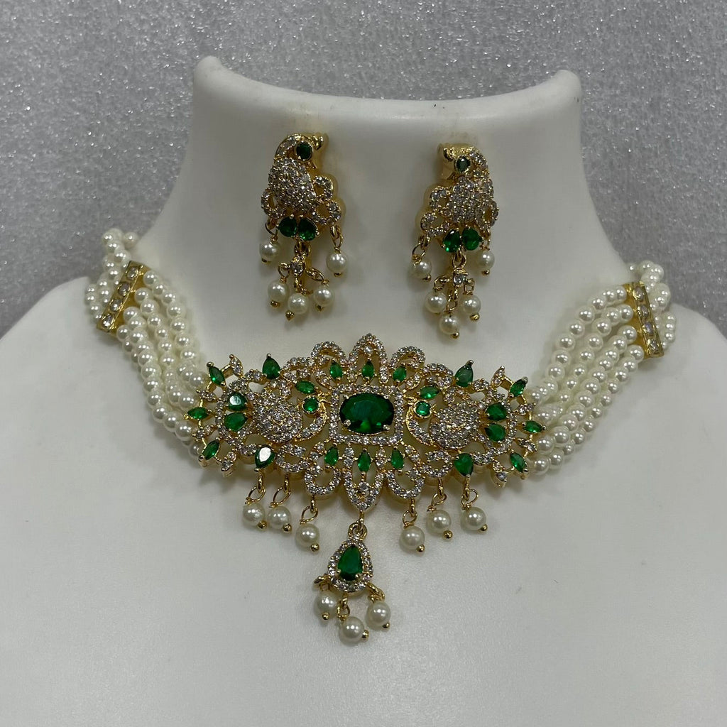 Green mayur choker CH1120