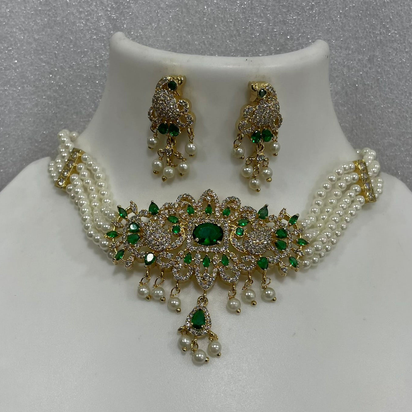 Green mayur choker CH1120