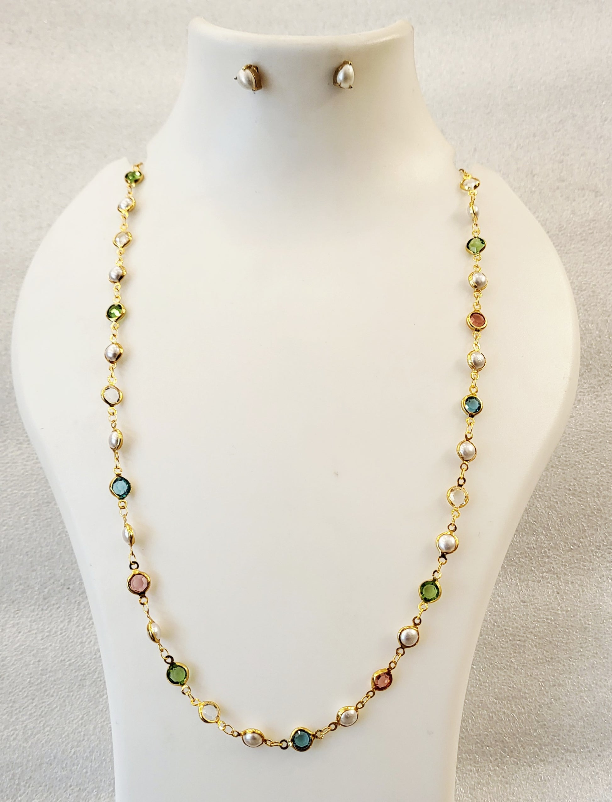 Multi Colour Necklace Set with Bracelet m646 646