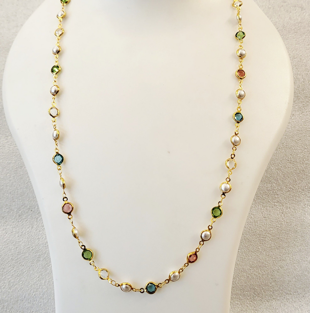 Multi Colour Necklace Set with Bracelet m646 646