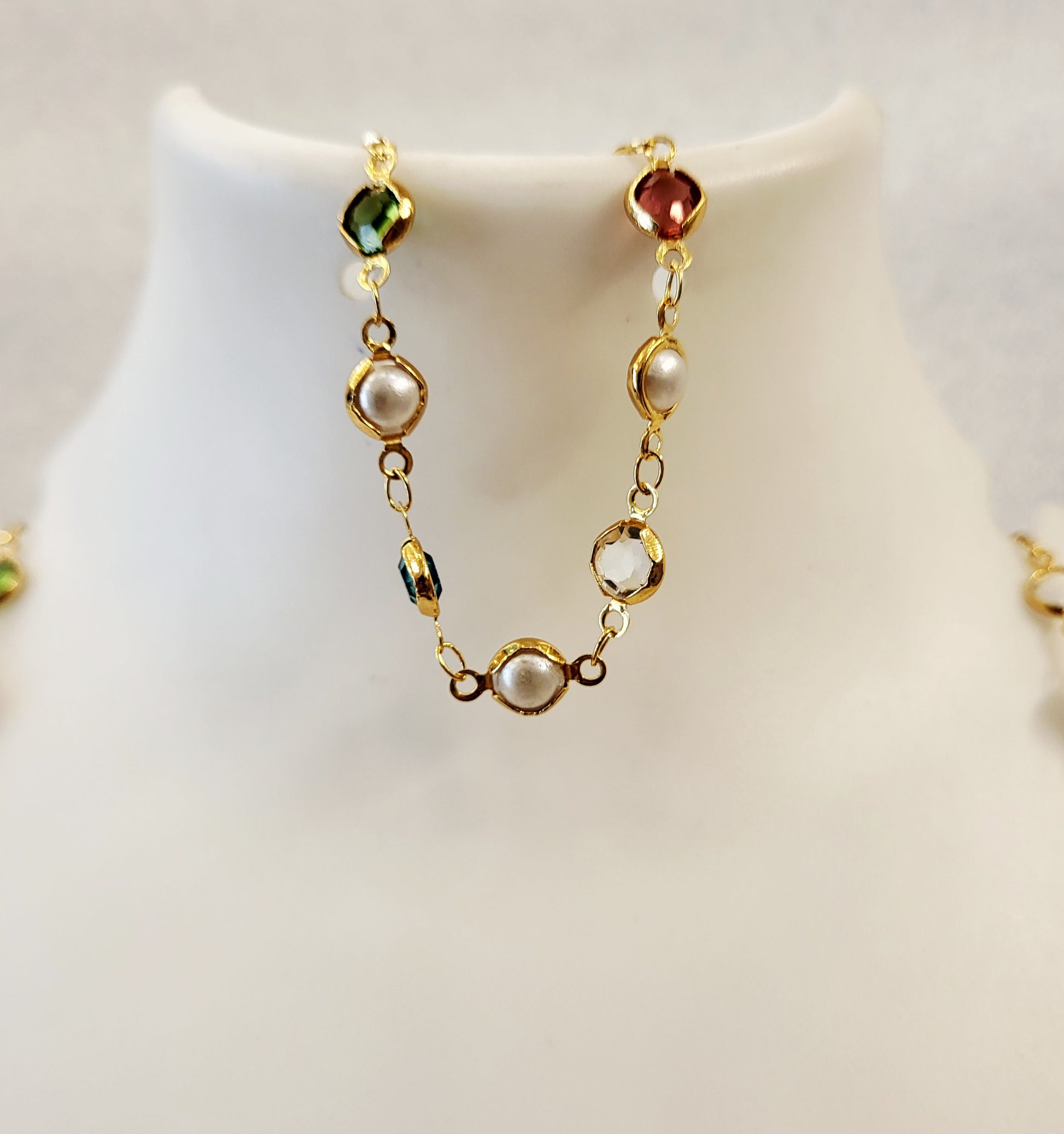 Multi Colour Necklace Set with Bracelet m646 646