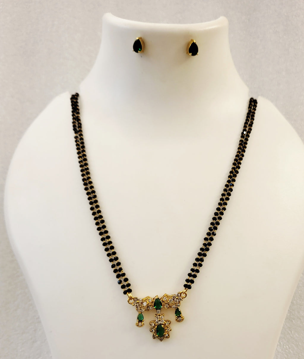 Green AD Crystal Mangalsutra m597