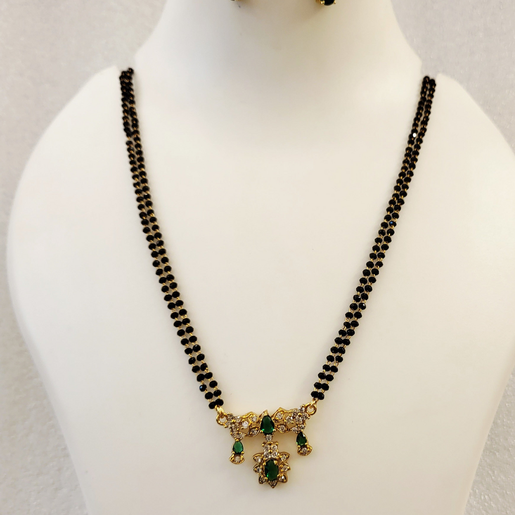 Green AD Crystal Mangalsutra m597