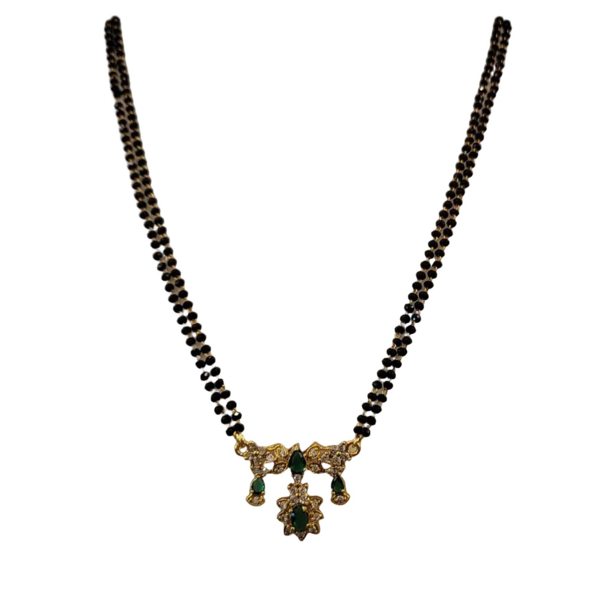Green AD Crystal Mangalsutra m597