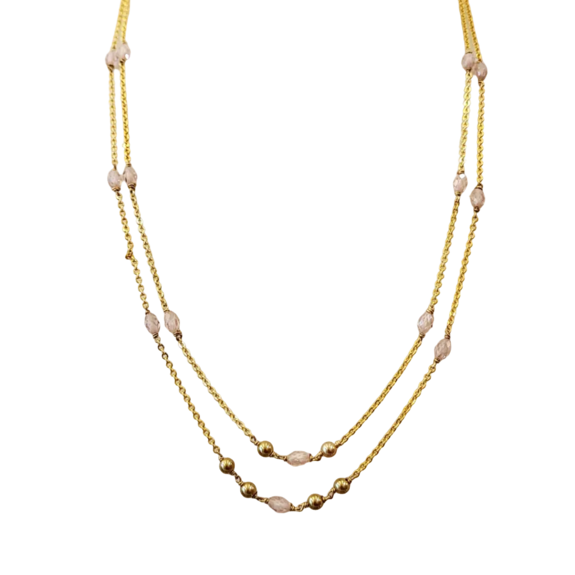 Pink Beads and Chain Set m599