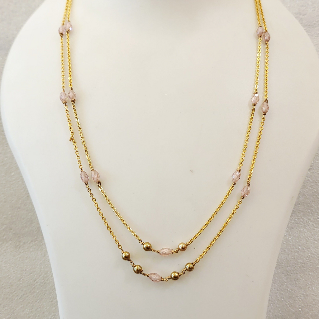 Pink Beads and Chain Set m599
