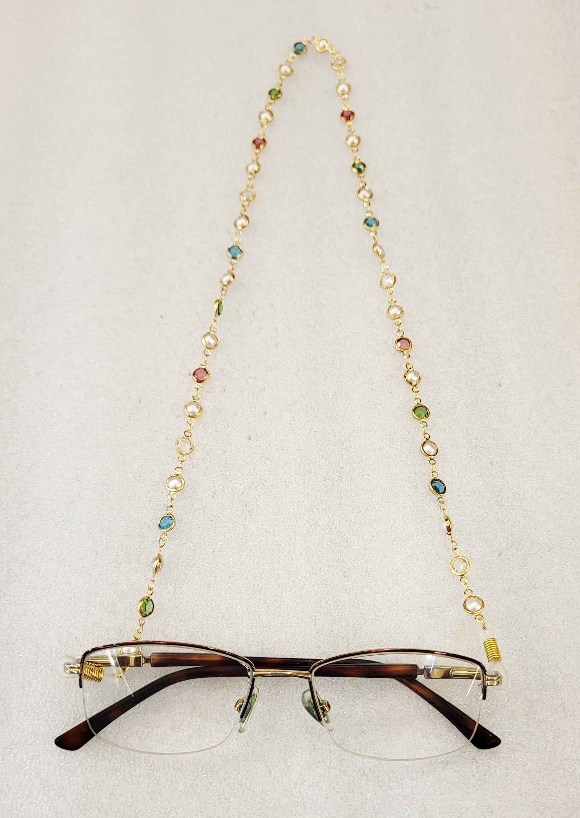 Multi Colour Stones Spectacles Chain m596