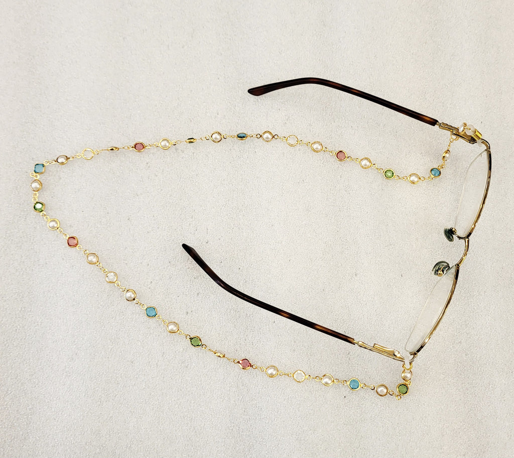 Multi Colour Stones Spectacles Chain m596
