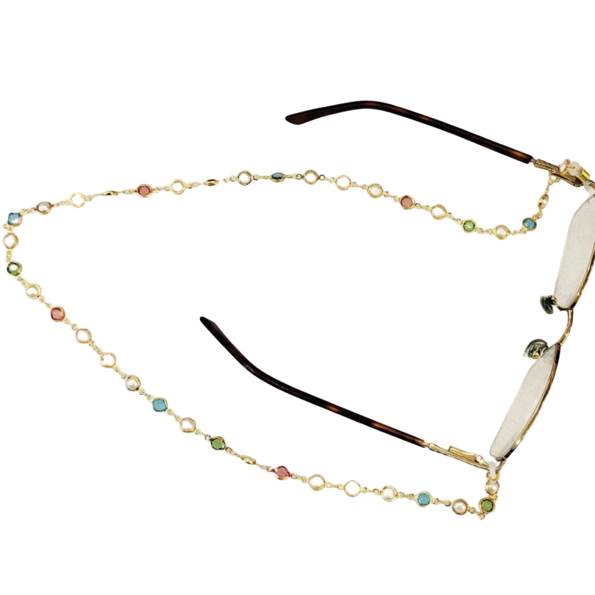 Multi Colour Stones Spectacles Chain m596