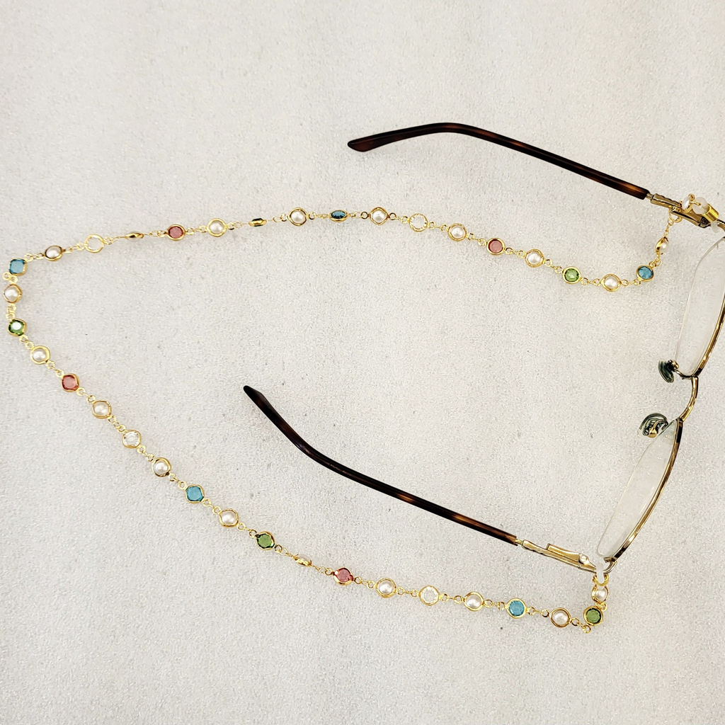 Multi Colour Stones Spectacles Chain m596