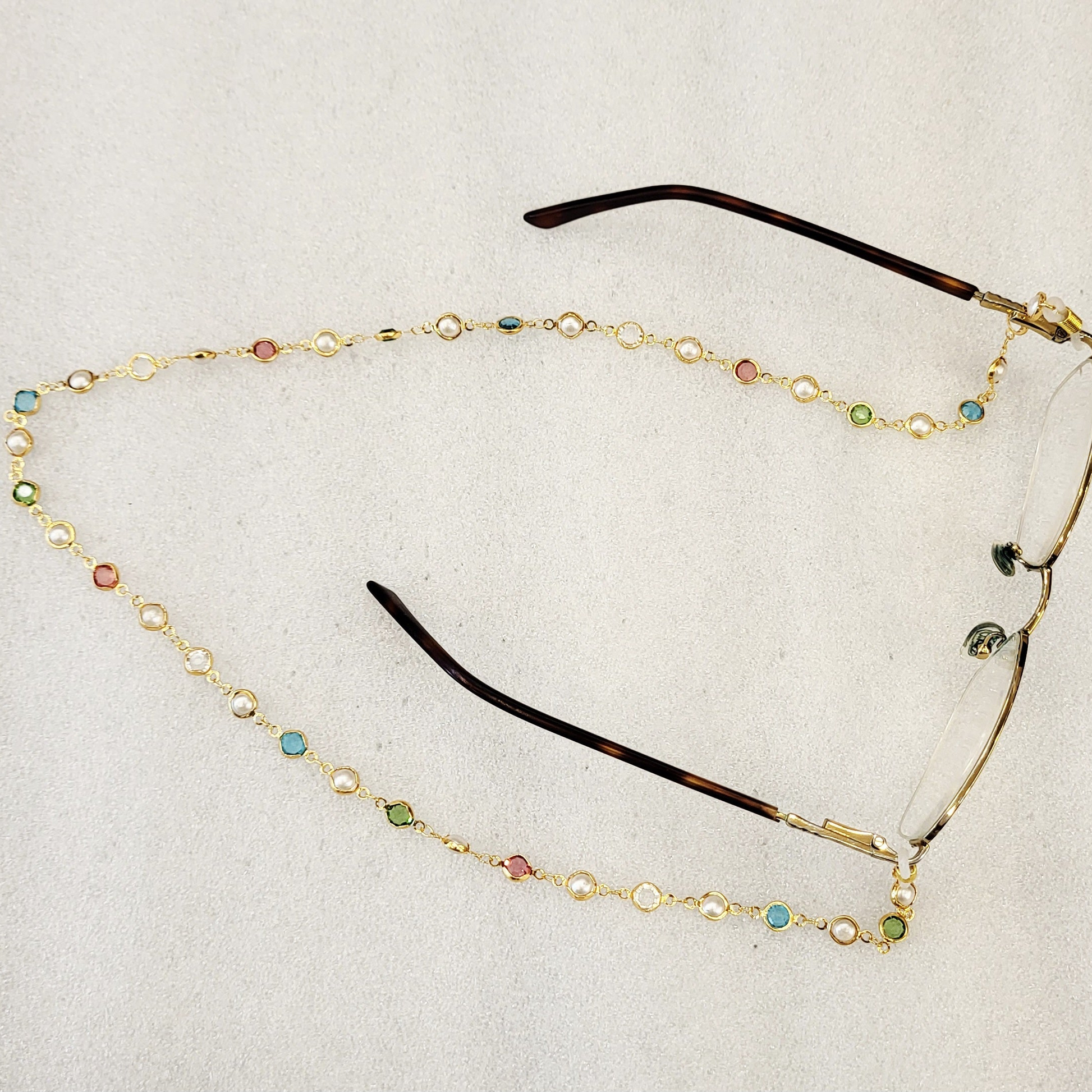 Multi Colour Stones Spectacles Chain m596