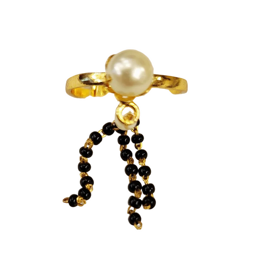 Adjustable Moti and Ganthan Finger Ring m598 598