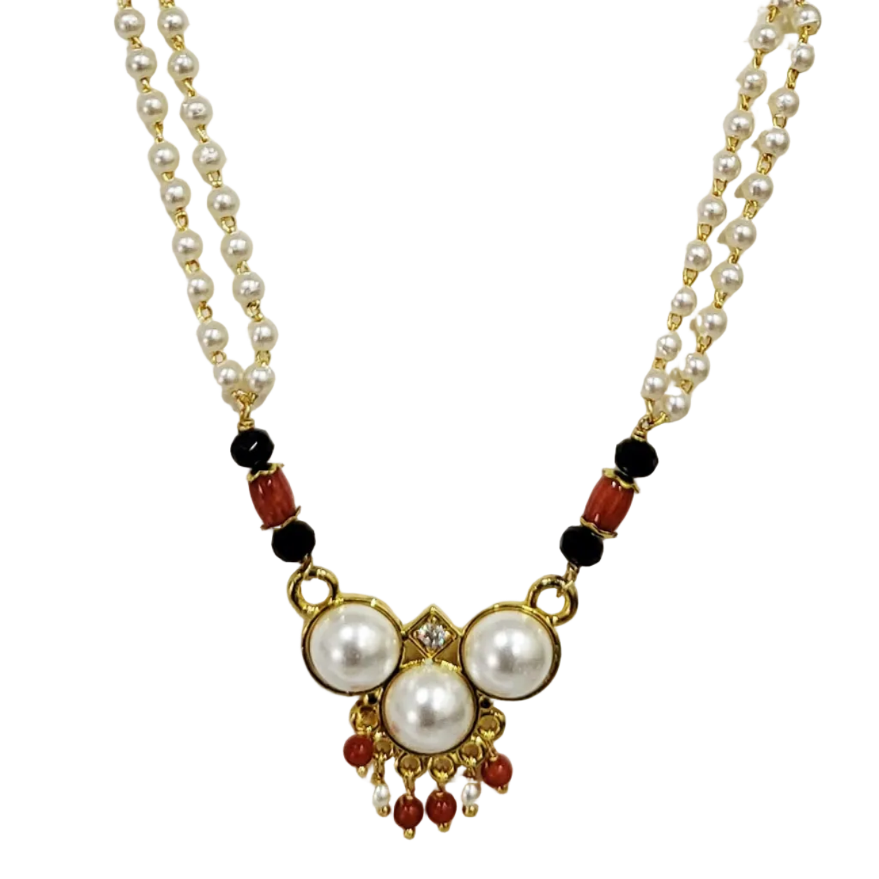 Teen Wati Long Coral Mangalsutra m610 610