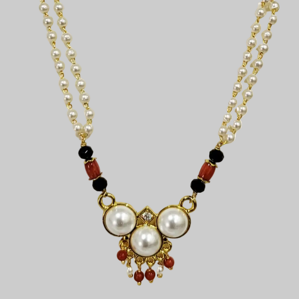 Teen Wati Long Coral Mangalsutra m610 610