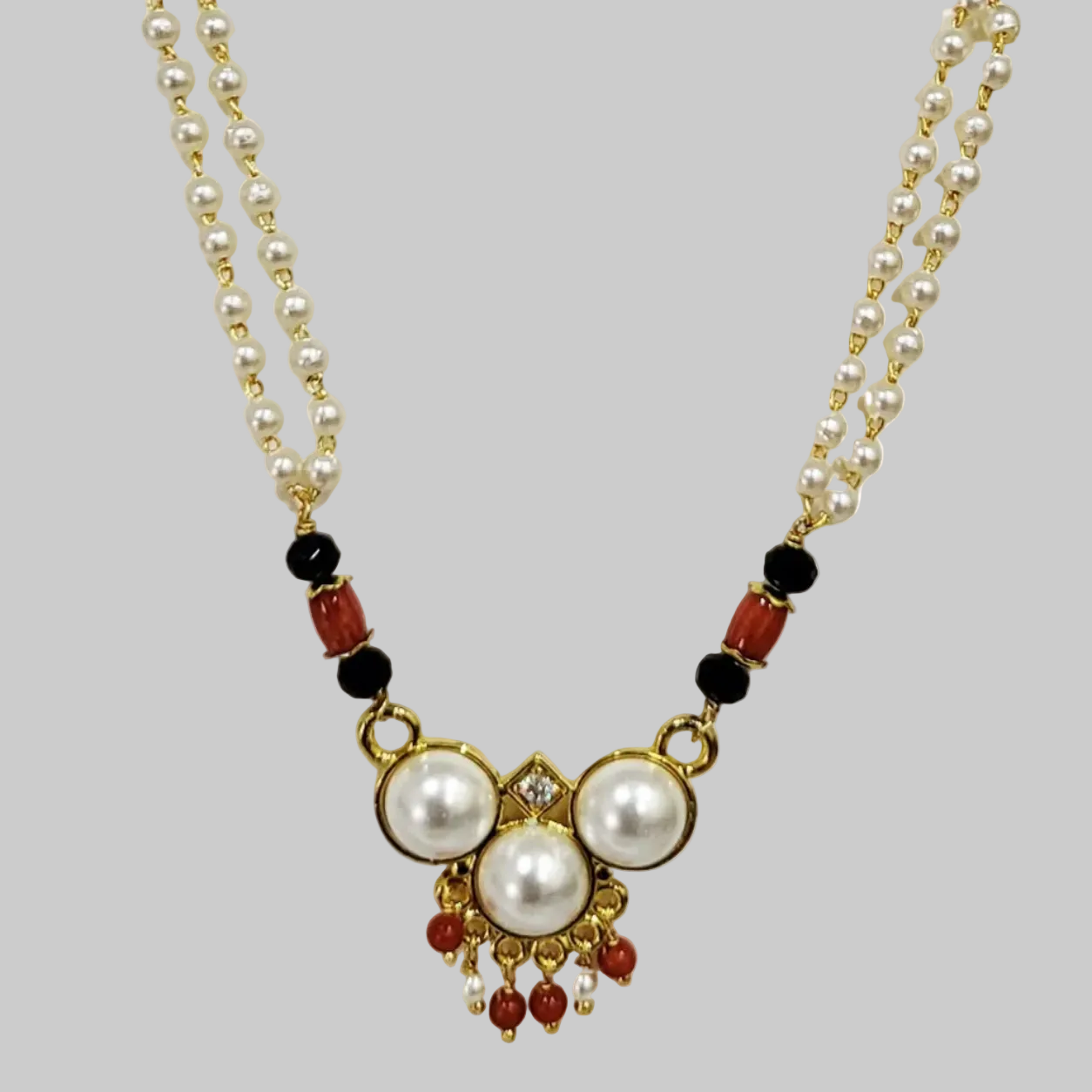 Teen Wati Long Coral Mangalsutra m610 610