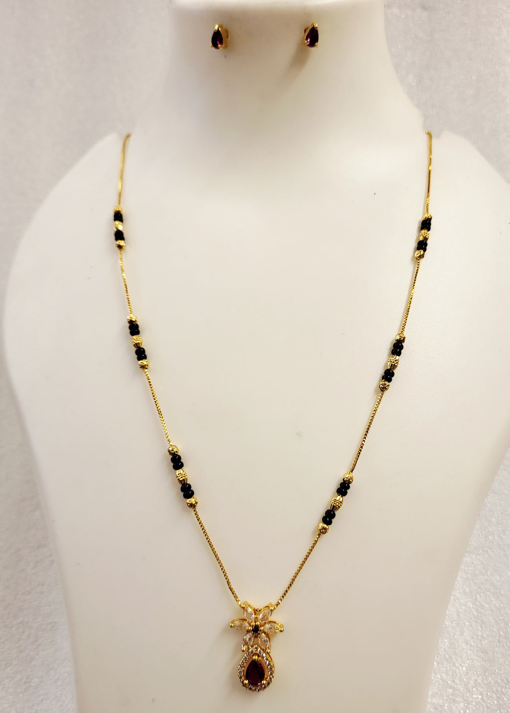 Pink Drop Delicate Mangalsutra with Tops m637