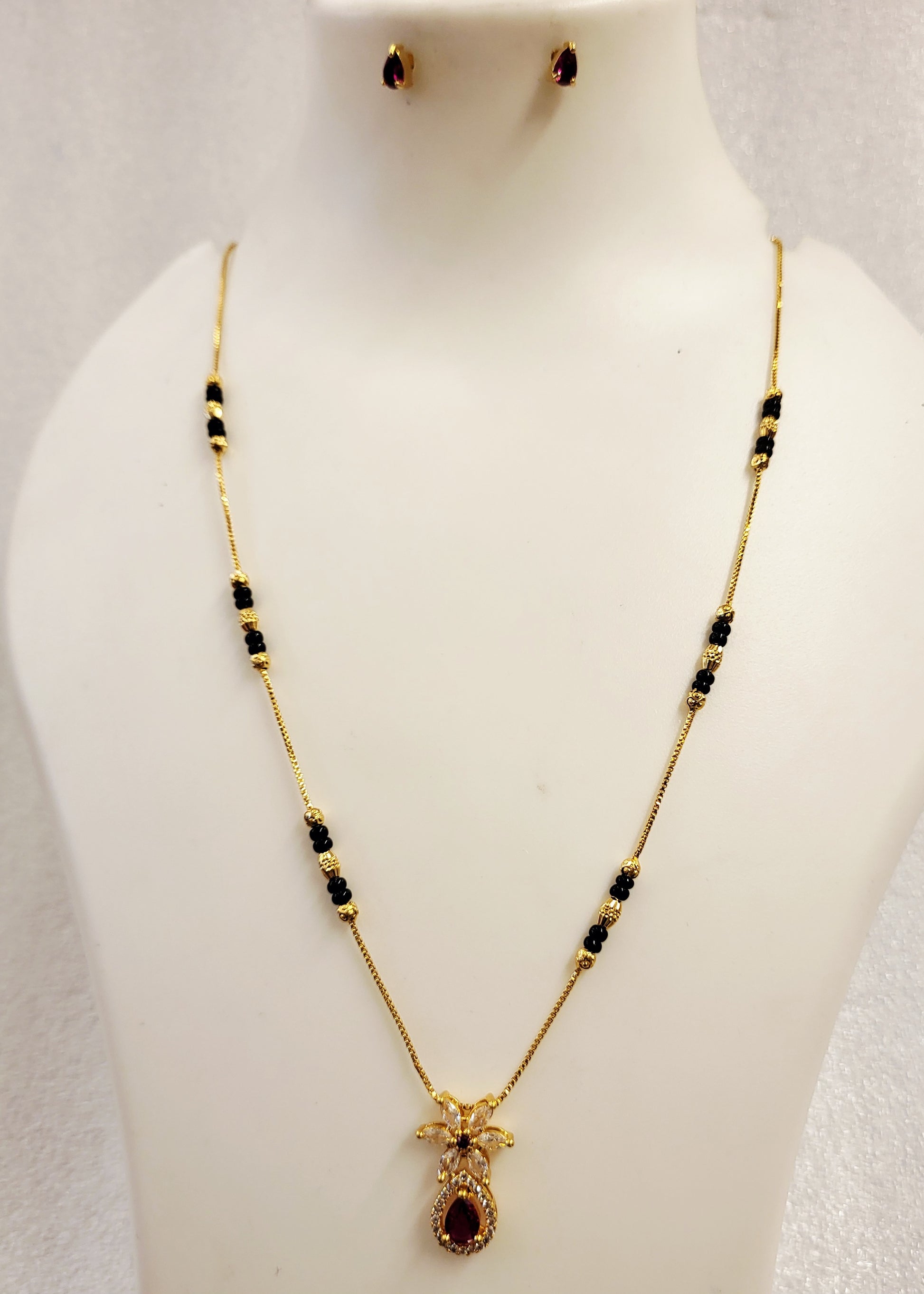 Pink Drop Delicate Mangalsutra with Tops m637