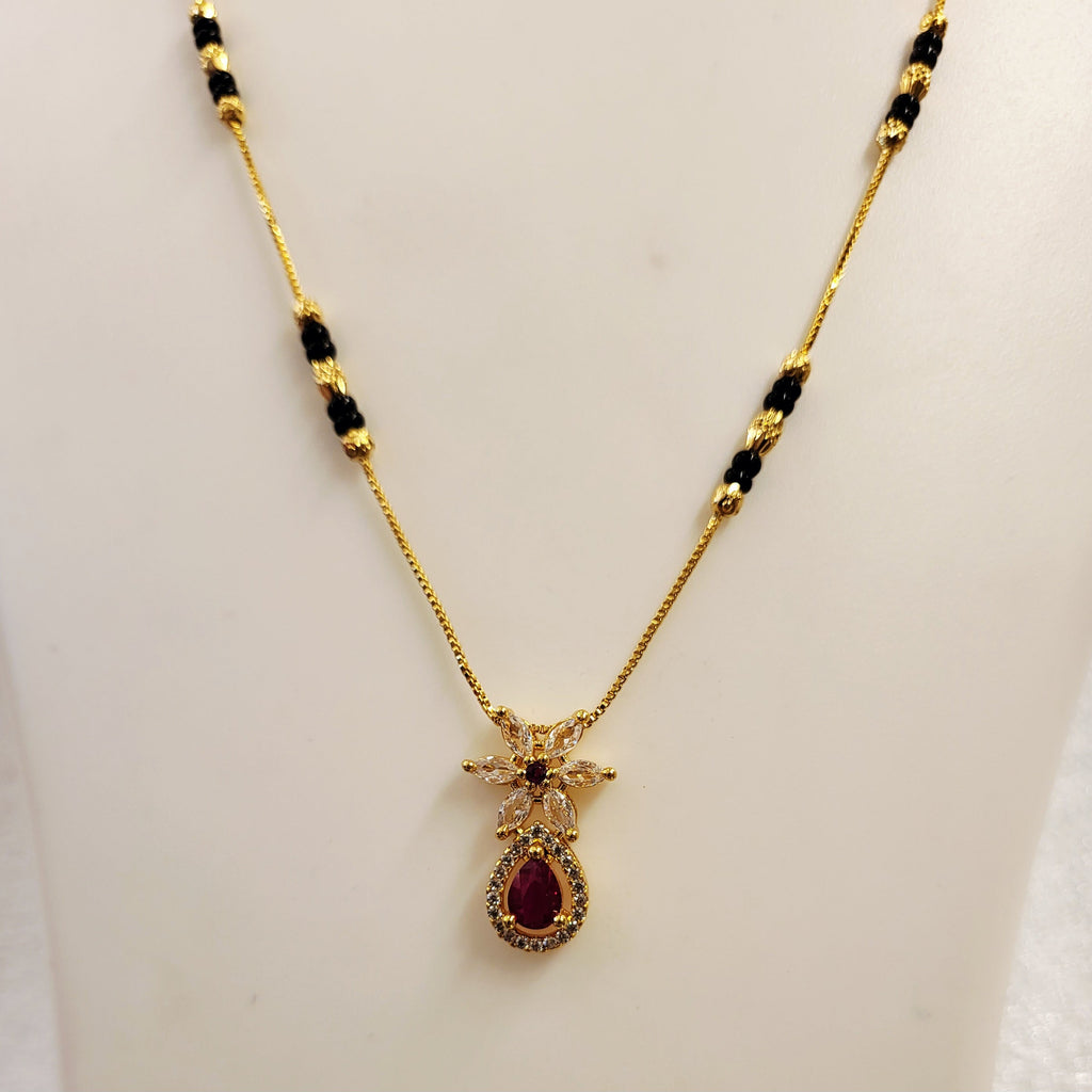 Pink Drop Delicate Mangalsutra with Tops m637
