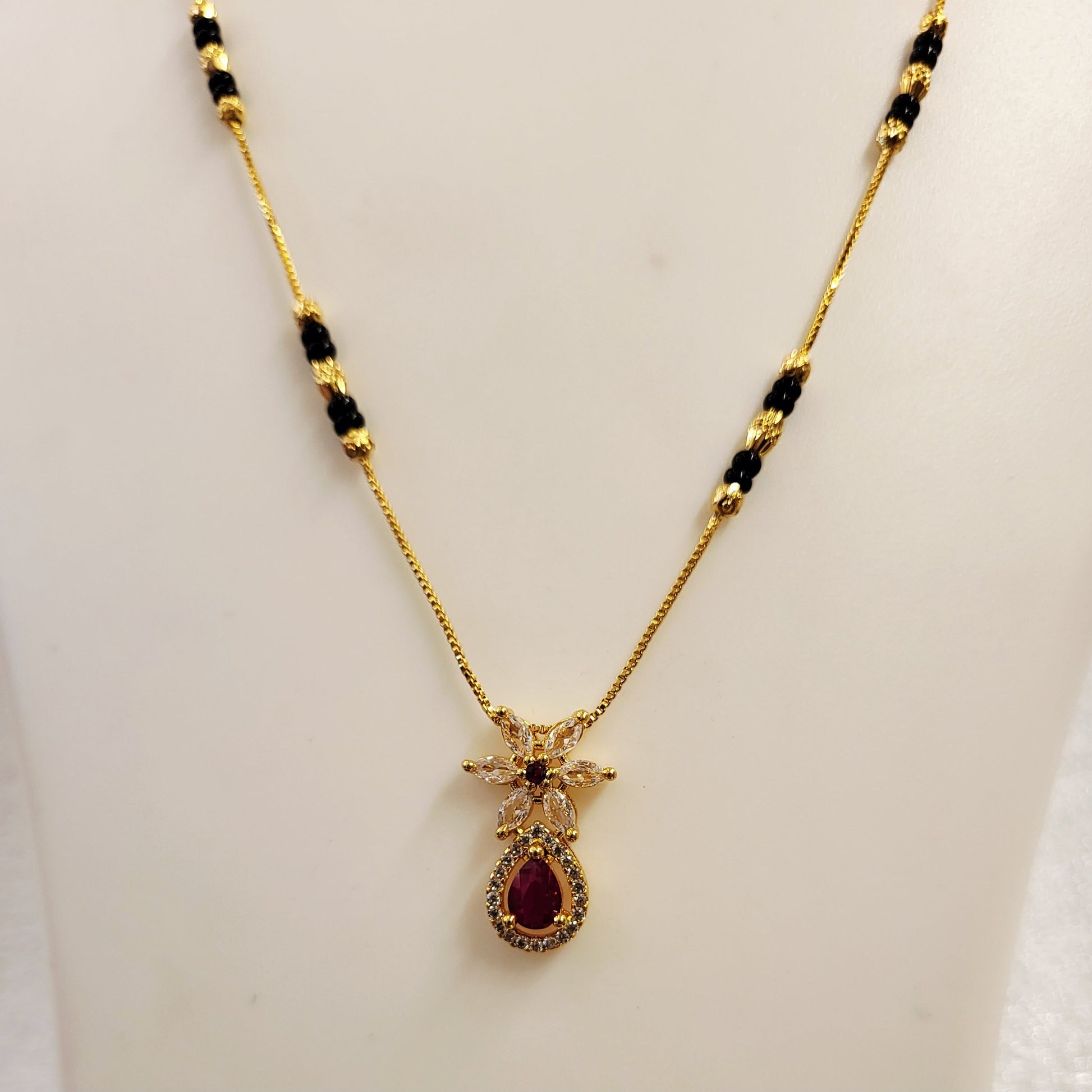 Pink Drop Delicate Mangalsutra with Tops m637
