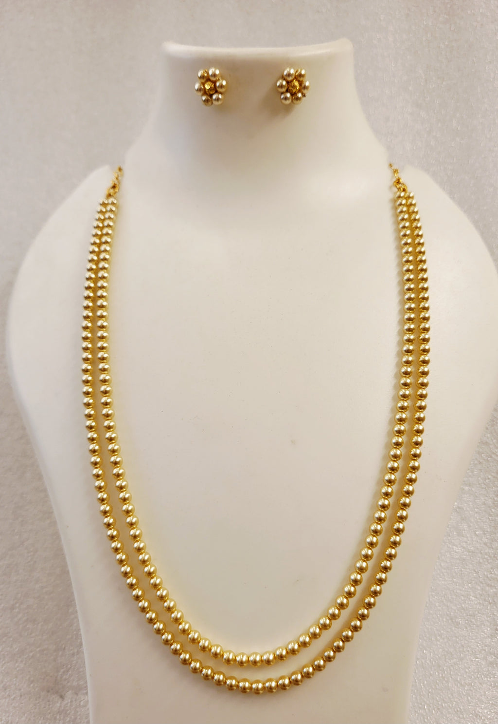 Exquisite Two Layered Pearls Necklace Set m636