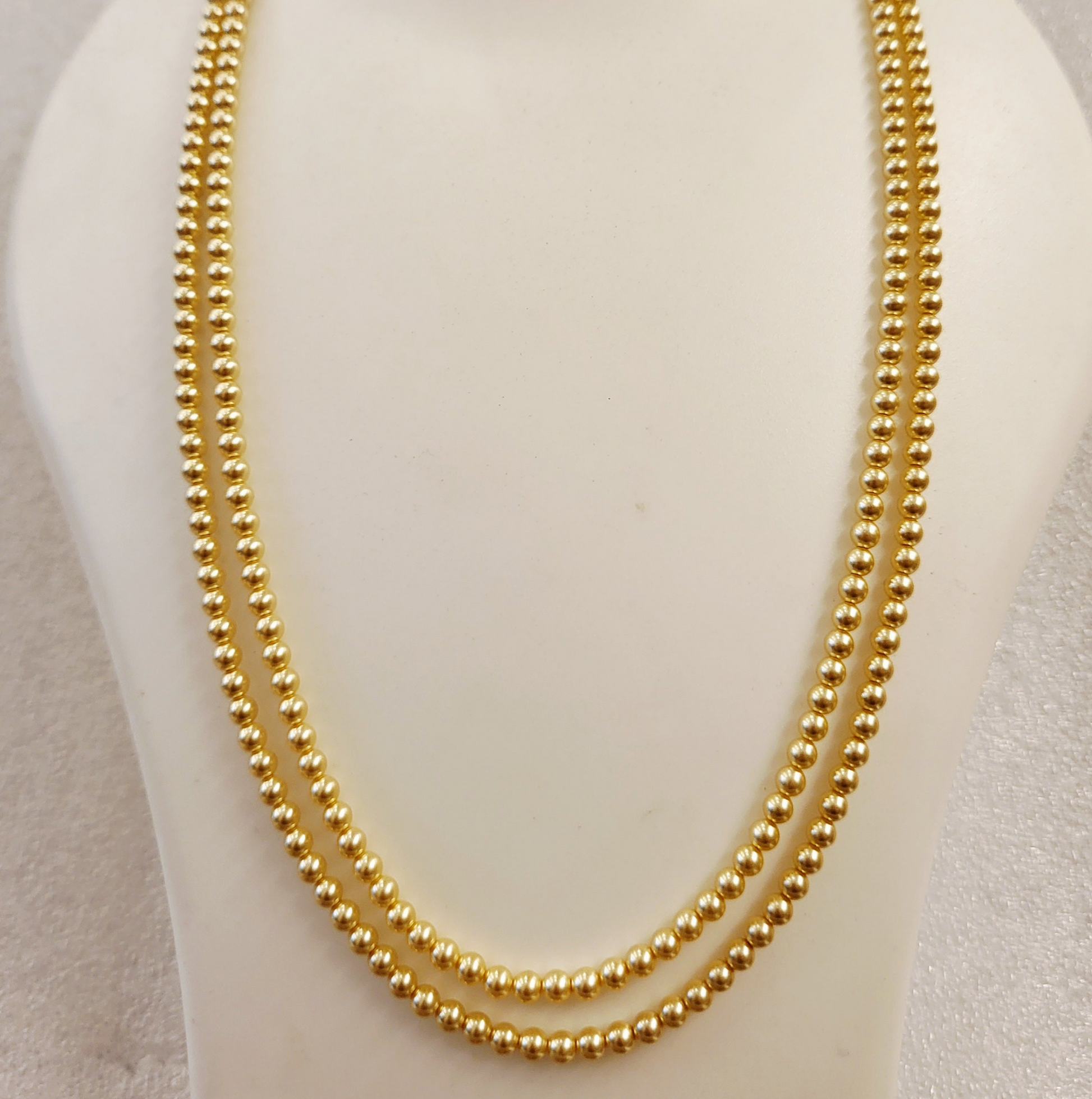 Exquisite Two Layered Pearls Necklace Set m636