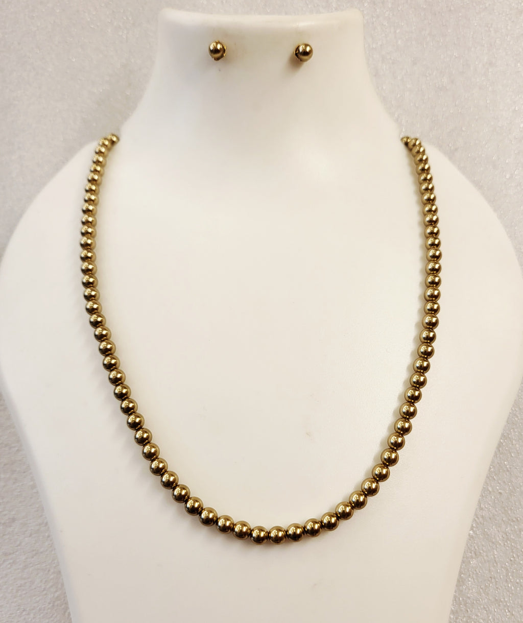 Golden Pearl Strand Necklace Set m642 642