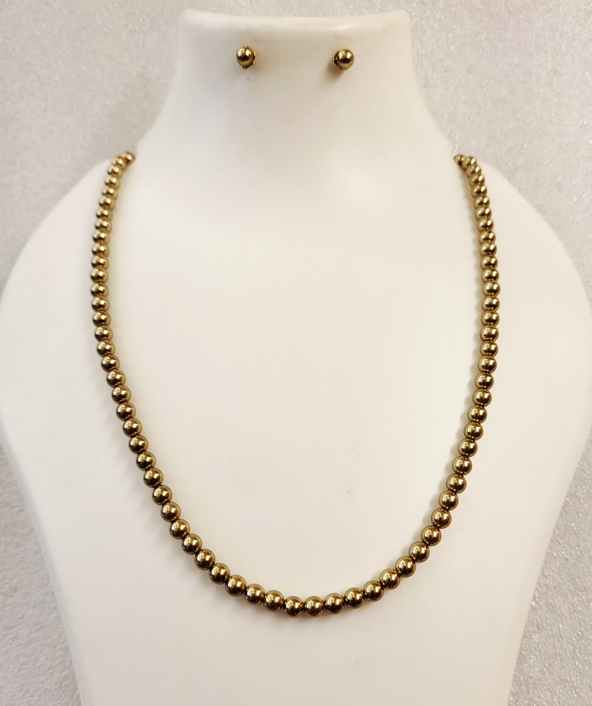 Golden Pearl Strand Necklace Set m642 642