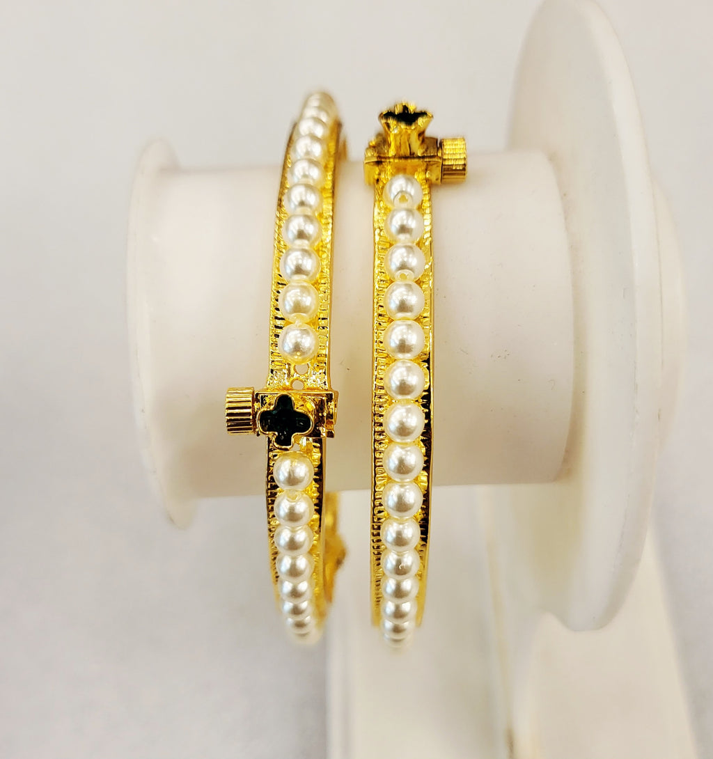 Green Puneri Pearls Bangles m691 691