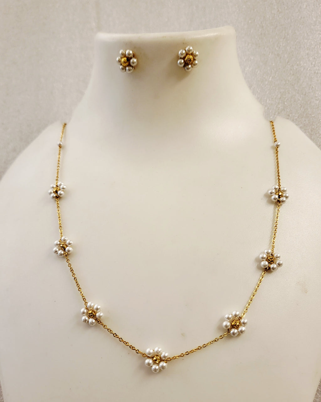 Pearls Golden Beads Kudi Necklace #m696 696