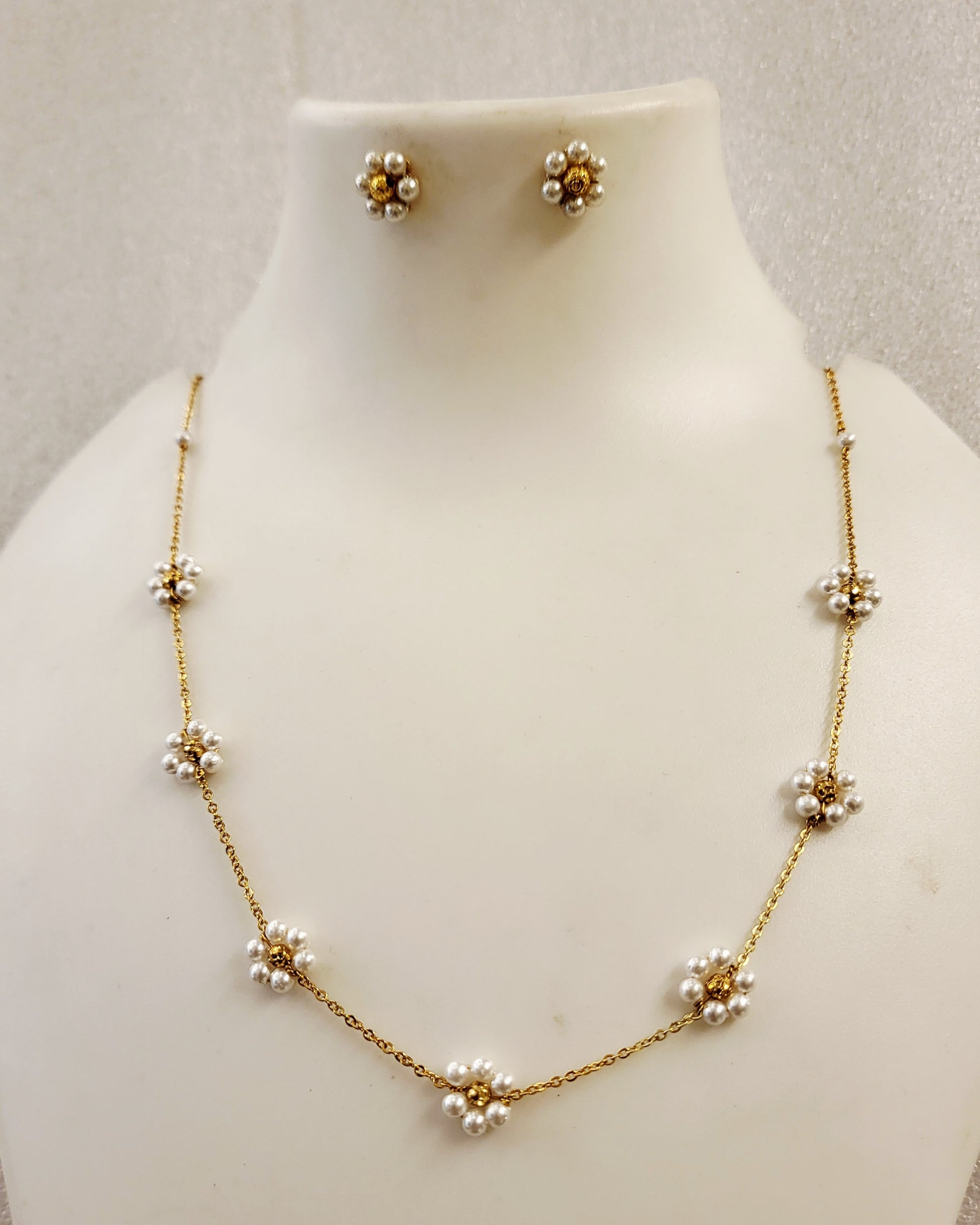 Pearls Golden Beads Kudi Necklace #m696 696
