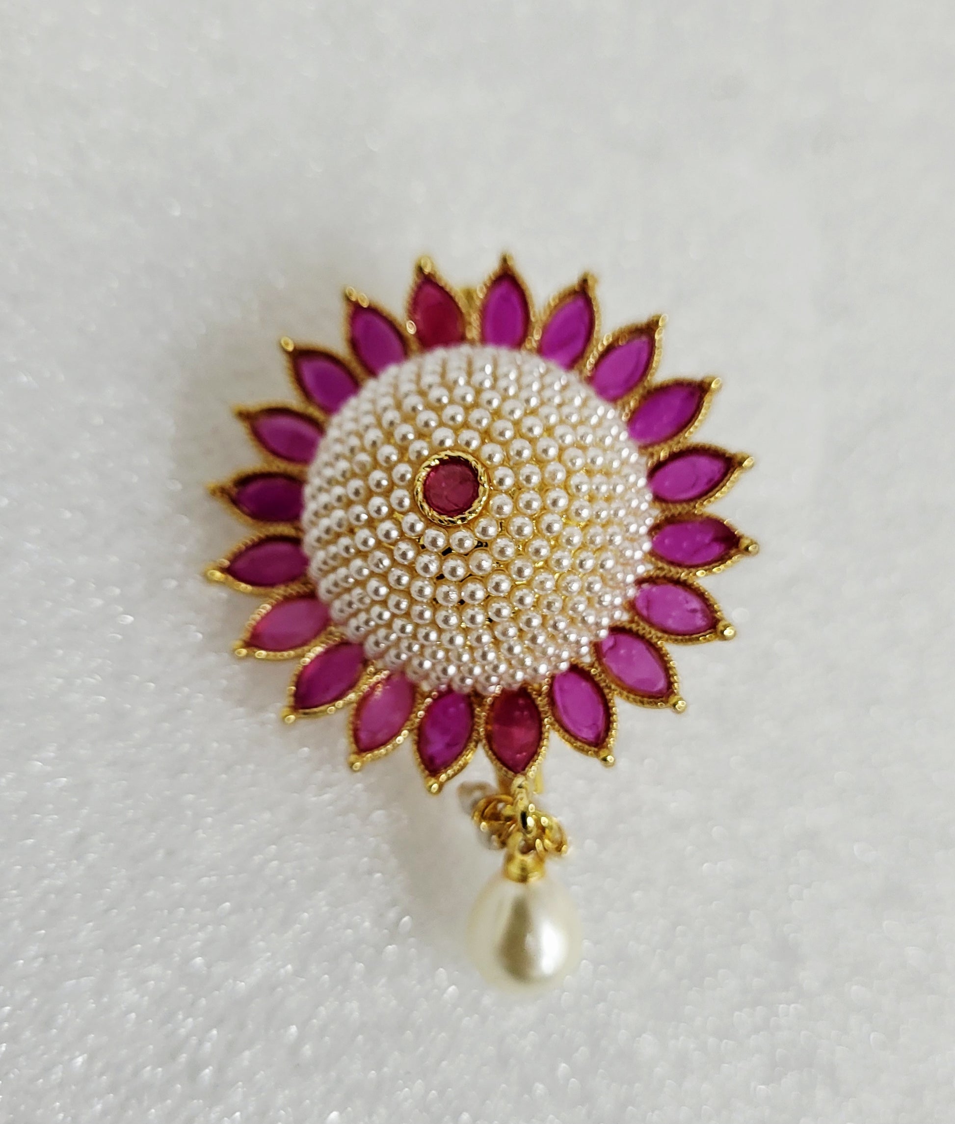 Pink Moti Brooch cum Saree Pin m699 699