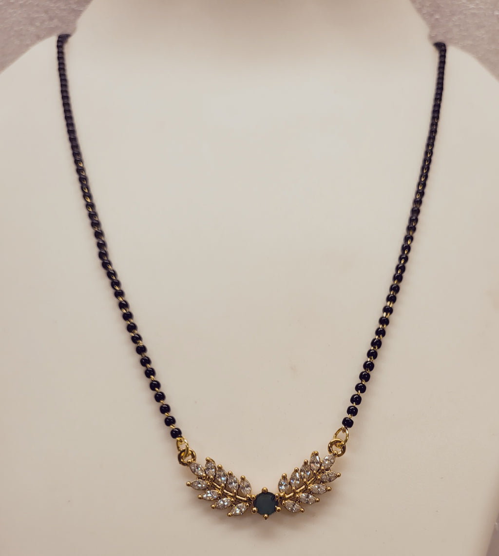 Green Stone Petal Mangalsutra m702 702